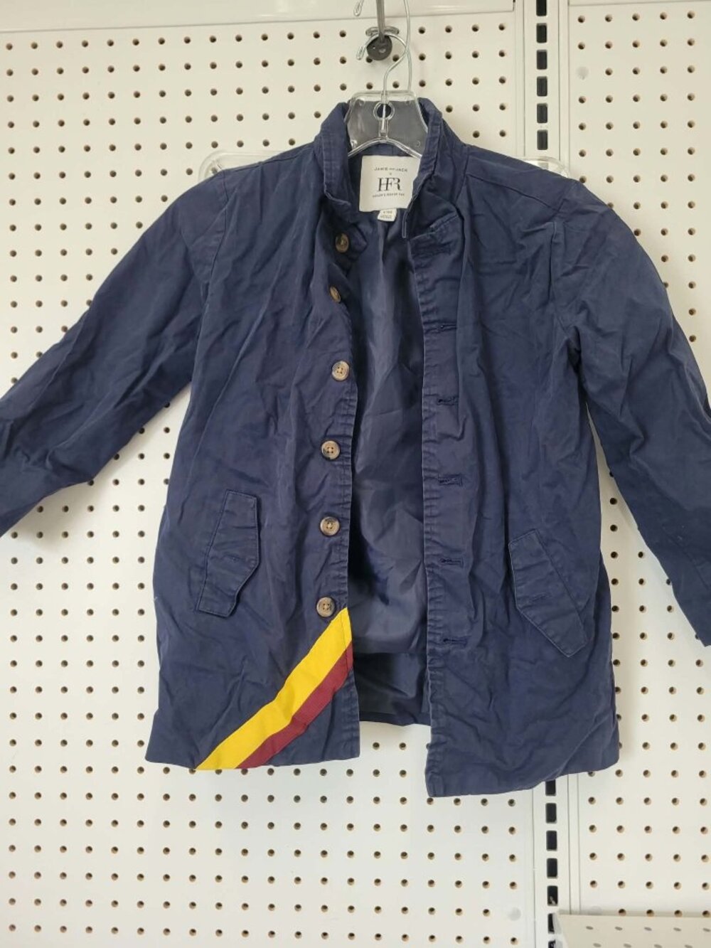 Janie And Jack X Harlems Fashion Row Kids Navy Jacket Size 5-6 With Yellow & Red